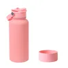 Fashion stainless steel insulated tumbler big capacity rubber paint space cups with handle 650ml 1000ml 1200ml water bottle man woman sports travel portable 27 36sy