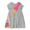 Flickans klänningar Little Maven 2024 Baby Girls Casual Dress Summer Cotton Flamingo Frog Söt och bekväma barnkläder D240515