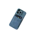 Concepteur de étui de téléphone pour iPhone 15 Pro Max 14 plus 13 12 11 Promax Case Denim Carte INSERT ANTI DUP CAS Half Pack Wholesale