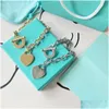 Pendant Necklaces Womens Luxury Designer Necklace Sier Stainless Chain Double Heart Love Women Fashion Jewerly Drop Delivery Jewelry P Dhkk2