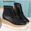 Stella McCartney Women Schuhe 2023 Oxford Derby Shoes Red Full Grain Black Leather Wedge Women Shoes Shoes