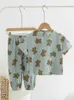 Pajamas Baby girl boy cotton pajama set shirt+pants 2PCS baby and toddler cartoon printed pajamas baby home set 1-12Y d240515
