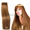 Wefts top quality 14 24 inch brazilian malaysian indian peruvian hair light brown human hair weft hair extensions 100g p free