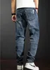 Men jeans Loose Baggy Denim Pants Men lastbyxor Patchwork Casual Pants Storlek 28-44 240515