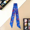 Vrouw ontwerper zijden sjaal luxe zomer sjaals paris dames sjaal lange strip kleine lint dames echte zijde 18 mm bundel decoratieve haarband