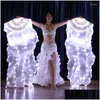 Bühnenverschleiß adt luminöses weißes Licht LED LED Veil Schleier für Frauen Bellydance Oriental Belly Dance Dancing Accessoires Drop Lieferung ein Dhcuz