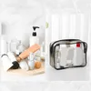 Przezroczysta torba kosmetyczna PVC Kobiety zamek błyskawiczne torby makijażowe Piękno Travel Organizer Storage kąpiel kąpiel toaletowa torba do mycia 240515