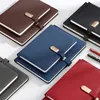 Memo Notepad Notebook Vertical Grain PU Leather Cover Agenda Book Magnetic Buckle Business Journal 100 Sheets Paper A5/B5 Size