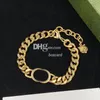 Luxury Thick Chains Necklaces Jewelry Sets Interlocking Letters Bracelets Golden Pendants Necklaces With Box