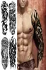 Tatuagens temporárias braço completo tatuagens temporárias grandes julgamentos de totem pretos Tatoo Tatoo Fake Waterproof Skull Lion Sleeve Tattoo Stickers 4415865