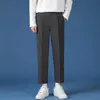 Pantalon masculin printemps été nouveau pantalon de costume pendal lisse pour hommes pantalon long coréen épaisse de longueur formelle pantalon mâle plus taille 40 y240514