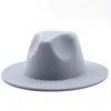 Chapéu de feltro de lã de lã de cor sólida para homens para homens Autumn Winter Panamle Gamble White Jazz Cap 56-61cm 240515