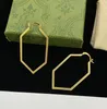 Géométrie classique Géométrie Hoop Oreille d'oreille Simple Designer Gold Silver Boucles d'oreilles Portes d'oreilles pour hommes Bijoux de haute qualité