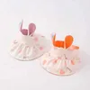 CAPS HATS SOMMER SURNS SUN HAT BABY TOMA TOP HATS CARTOON Rabbit Ears Toddler Sunshade Cap Children Outdoor Sunscreen Visirs 6 Månter-3 år Y240514