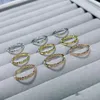 Nieuwe zeshoekige geometrische ring mode vrouwen ring volledige diamant glanzende zirkoon merk ring vergulde 18k gouden honingraat ontwerper ring bruiloft feest ring valentijnsdag cadeau
