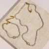 Tennis Stainless Steel 18K Gold Plated New Tennis Chain Transparent 3A Zircon Paved Crystal Chain Necklace Bracelet d240514