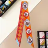 Kvinna designer siden halsduk lyx sommar halsdukar hund silkes halsduk tunn och smal rem bindande väska dekoration 18 mullbärsilkband