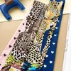Tasarımcı İpek Eşarp Kadın Yaz Eşarpları Jungle Love Leopar Twill Eşarp Bağlayıcı Çanta Küçük Şerit İpek Dimi 18 Mmm Sarz Tutma Şerit