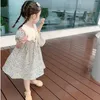 여름 드레스 New Girls 'Lapel Floral Princess Dress Children's Baby Summer Short-Sleeved Dress