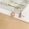 As Original Designer Earrings Brand Cute Studs Hexagon With Diamonds Fashion Earrings 18K Gold Covered Brass Earrings