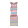 Sleeveless Dress Summer Strap 2024 Knitted New Slimming Temperament Slim Fit Rainbow Striped Long Skirt Vest