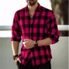 2024 hommes à manches longues Polo Collier Solid Plaid Imprimé Tente décontractée Tendance de mode de haute qualité et confortable tissu 240429