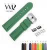 Rolamy 22 24mm Watch Band for Panerai Luminor Pure Green White Black Waterproof Silicone Rubber Replacement Watchbands Strap H09156539775