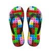 spersonalizowane kapcie Flats Women Slipper House 3D Tetris Print Sandały na plażę Summer