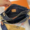 3-piece set Denim Women's shoulder bag Flowers Designer Bag Practical bags designer printed handbag clash color stereo embossed to Xemx