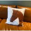 DAVINRICH Designer Horse Head Patched Pillow Cover Man Cave Decoration Throw Cushion Case Motif Pillowcase For Couch Sofa Square 240508