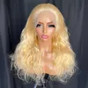 Wysoka jakość malezyjska peruwiańska Indian Brazylijska 613 Blond Body Wave 13x4 Przezroczysta koronkowa peruka czołowa 16 cali 100% surowe dziewicze Remy Human Hair