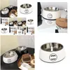 Hondenschalen Feeders Designer Bowl Pet Zwart en Wit Kat Letter Logo Gedrukt Drink Food Set Drop levering Huis Tuinbenodigdheden OTNL1