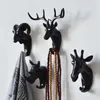 Настенный подвесной крюк винтажный олень главный животный для одежды шляп шарф ключ рога