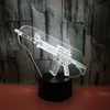 Lampy stołowe 1PC 7 Kolory AK karabin maszynowy Styl broni pistoletu 3D Nocne światło - Lampa stołowa z USB Jack - Creative Gift for Atmosfhere Lighting