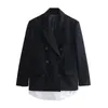 Women's Suits Suit Jacket With Poplin Patchwork Design Fashionable And Elegant Casual Single Breasted Long Sleeved Top
