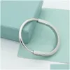 Brazalete de diseño de acero de titanio de brazalete Sier Braceletas de oro de rosa para joyas para mujeres con caja de bolsas Veet Delto de caída DH48T
