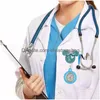 Party Gunst Mooie cartoon glanzende PVC Stethoscope Bowknot Patroon Nurse Doctor Intrekbare zakhorloges Hospital Medical Clips Gift C OTFP5
