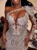 V-neck Wedding Dresses Sparkly Mermaid Crystals Dress For Bride Appliques Floor-length Bridal Gown Vestido De Novia