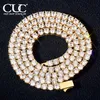 Tennis 4mm Spring Buckle Tennis Chain with Gold Rows of Zircon Necklace Suitable for Men Women Hip Hop Jewelry d240514