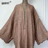 Sommar Winyi Kimono Africa Dress Beach Wear Cover-up Elegant Cardigan Outfits For Women Vintage Sexy Kaftan