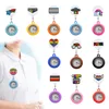 Inne wystrój domu Rainbow 24 klipsy zegarki kieszonkowe broszka pielęgniarka obserwuj pin-on dla kobiet i mężczyzn na łatwą do odczytania dostawę kropli othqv