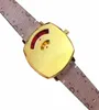 Montre-bracelet 2021 Quartz de mode numérique pour femmes With Goldtone Case Ladies Watches Luxury Brown Cartoon Le cuir STRAP WO6852513