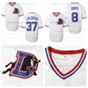 Men Bull Durham Nuke' LaLoosh 37 Crash Davis 8 Durham Movie Baseball Jersey