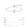 Modian Exquisite 925 Sterling Silver Emalj Daisy Flowers Armband Justerbar Snake Chain för Women Grils Valentine's Day Gifts 240515