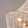 シャンデリアモダンゴールドカラーラウンドクリスタルロマンチックな結婚式のステージ背景装飾ハンギングランプE14ホルダー照明固定具