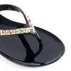 Slipper Beach Shoe Fashion Summer Letni Kapcie klapki z krysztelarstwem Kobiety Sandały Sandały Buty swobodne H83P# 646 S DA5A
