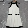 jurken voor vrouw vrouwen tanktop jurk miumm metaal patroon decoratie elegante mouwloze jurk