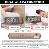 Digital Alarm Clock Radio Projection Multifunction Bedside Time Display With Temperature And Humidity Mirror 240506
