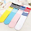 Chaussettes pour enfants pour enfants chèques High chaussettes filles et garçons football coton rayé sport old school blanc chaussettes enfants skateboard