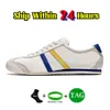 Designer löpskor män kvinnor tiger mexico 66 läder snörning sneakers gul svart marin gummi segel grön beige röd asic herrar utomhus sport casual tränare